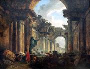 Hubert Robert Imaginary View of the Grand Gallery of the Louvre in Ruins Germany oil painting artist